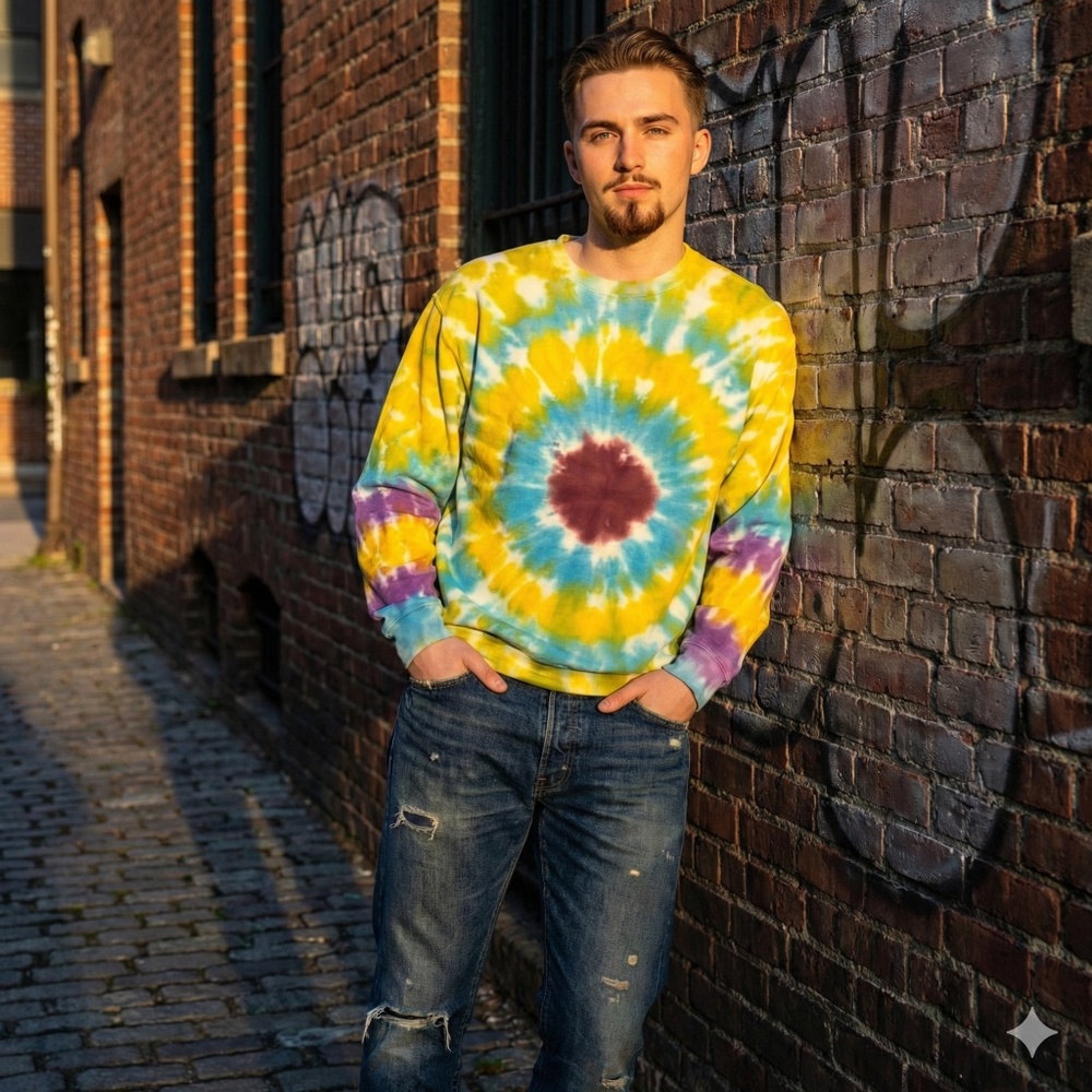 Circular Tie Dye Crew